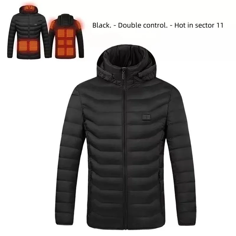 FFOrder Electric Cotton-Padded Jacket Usb Power Supply Dual Control Switch Intelligent Warm Men With Cotton-Padded Jacket Men