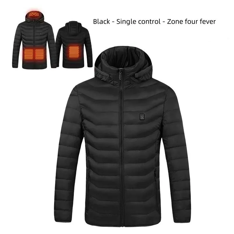 FFOrder Electric Cotton-Padded Jacket Usb Power Supply Dual Control Switch Intelligent Warm Men With Cotton-Padded Jacket Men