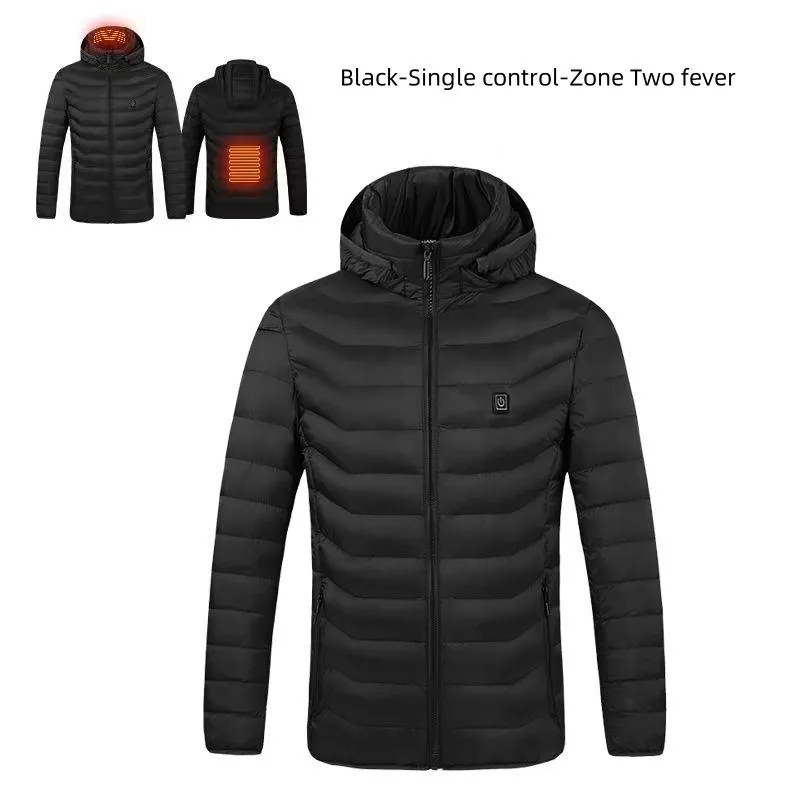 FFOrder Electric Cotton-Padded Jacket Usb Power Supply Dual Control Switch Intelligent Warm Men With Cotton-Padded Jacket Men