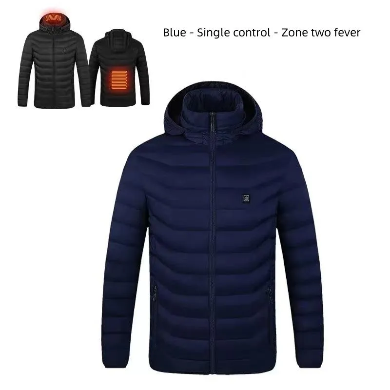 FFOrder Electric Cotton-Padded Jacket Usb Power Supply Dual Control Switch Intelligent Warm Men With Cotton-Padded Jacket Men