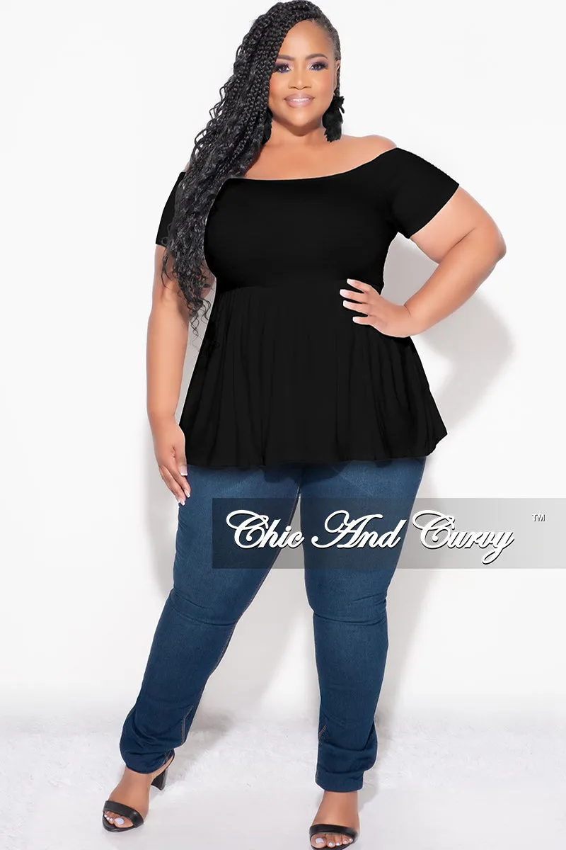 Final Sale Plus Size Smocked BabyDoll Top in Black