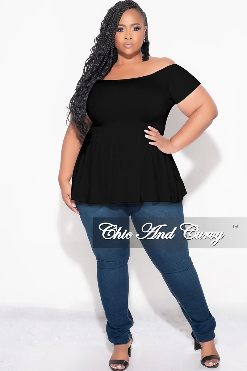 Final Sale Plus Size Smocked BabyDoll Top in Black