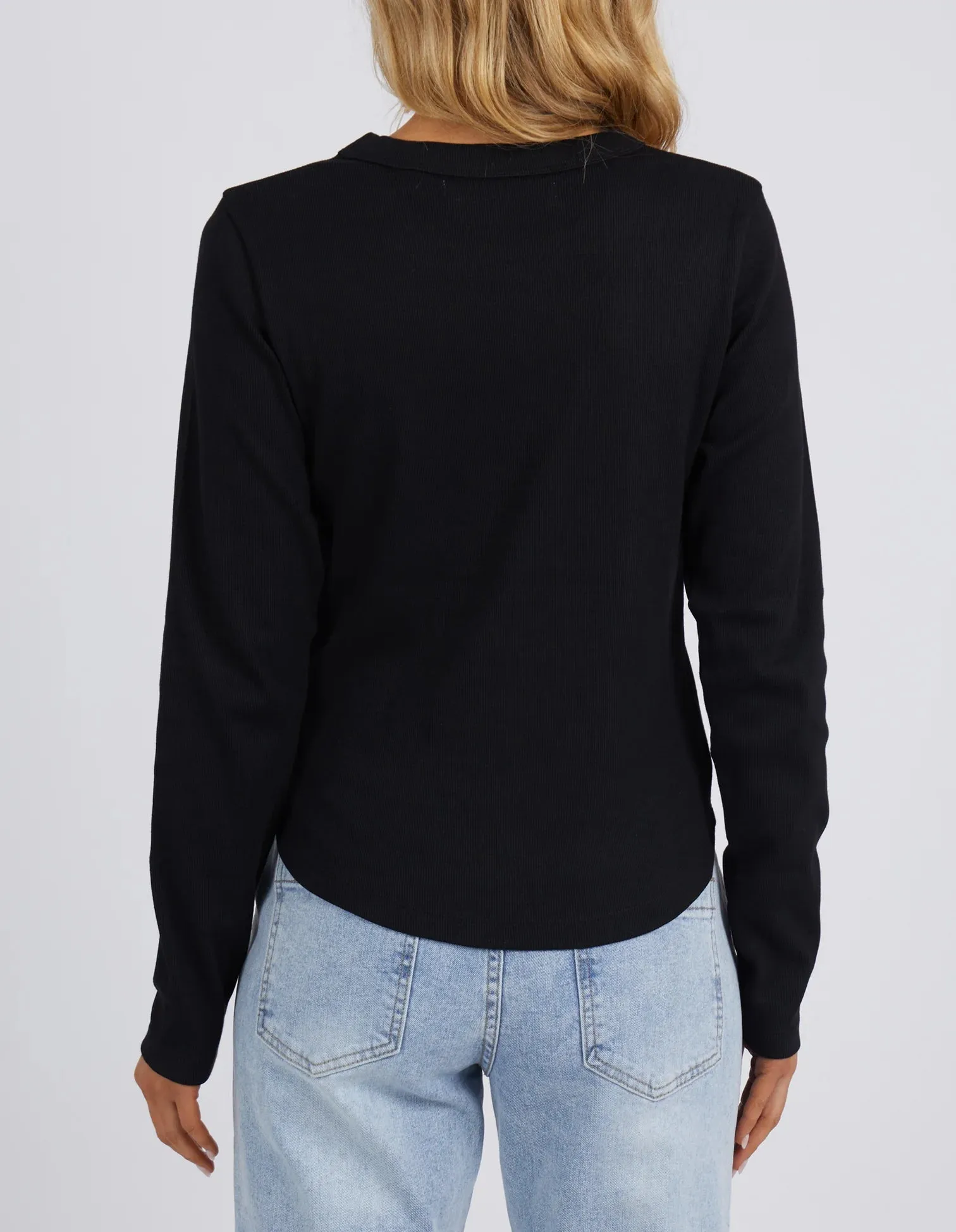 Foxwood L/S Scoop Neck Rib - Black