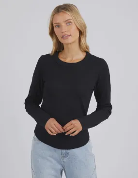 Foxwood L/S Scoop Neck Rib - Black