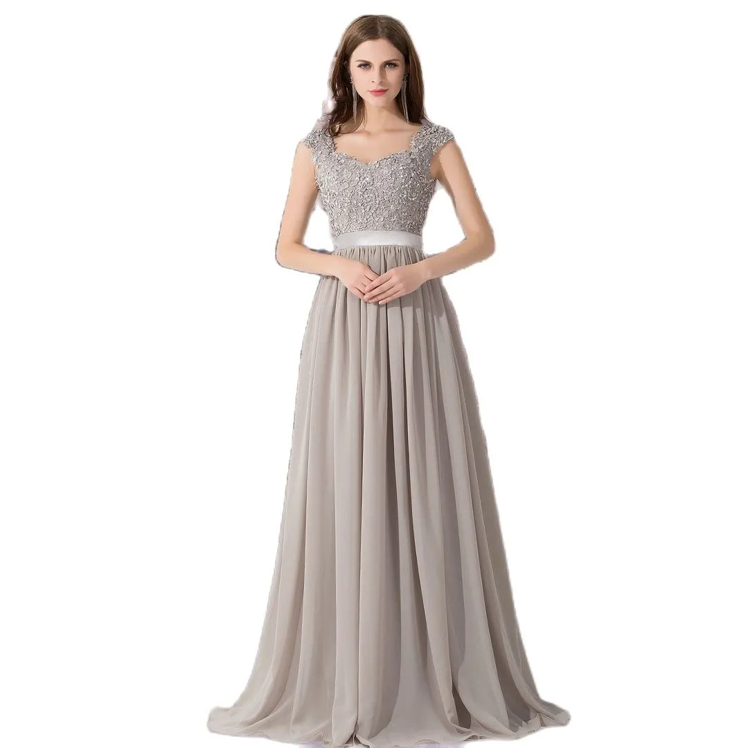 Funki Buys | Dresses | Women's Long Chiffon Satin Lace Dress