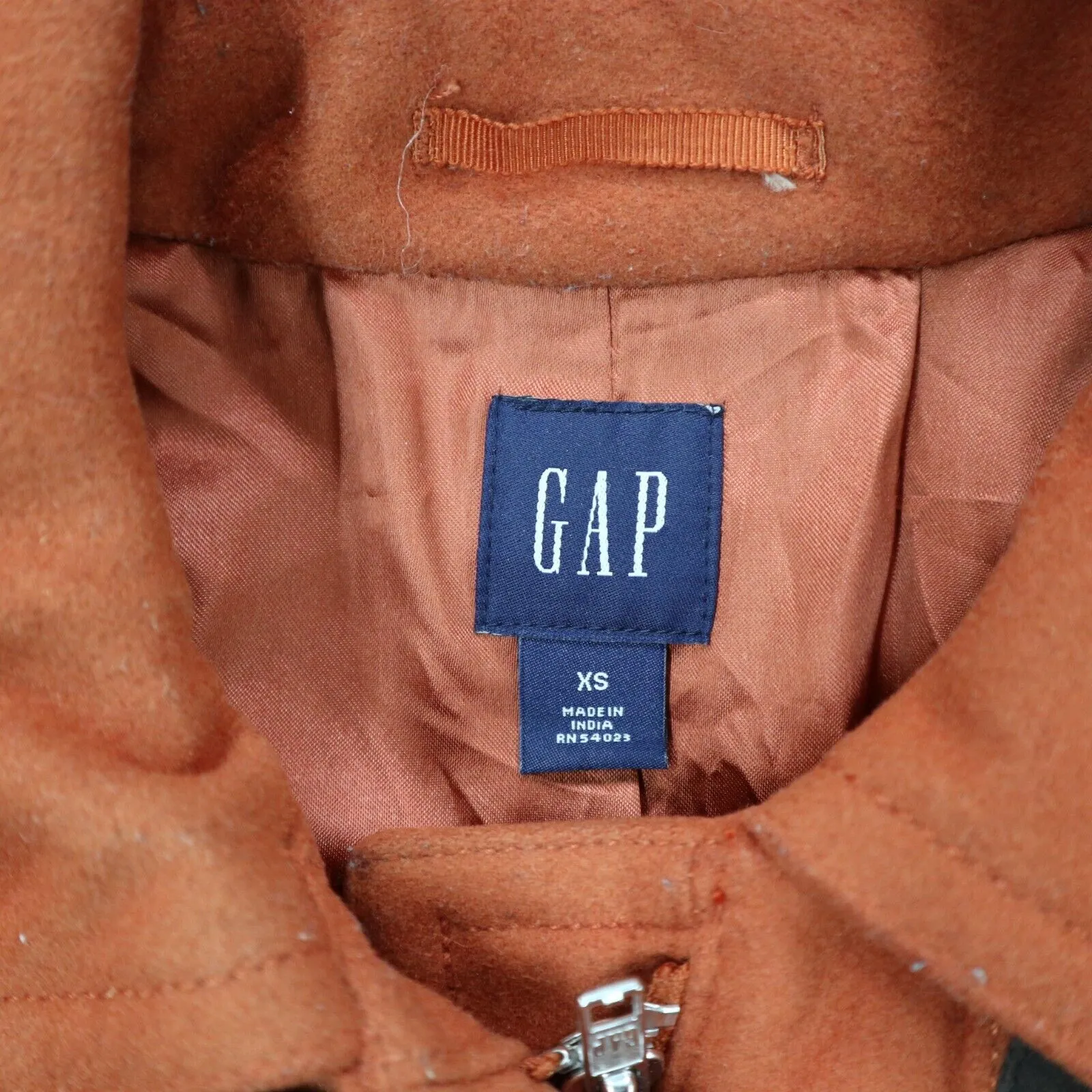 Gap Womens Blazer Coat Long Sleeves Two Pockets Buckle Closure Orange Size XS