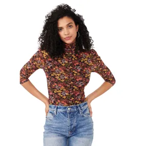 Gather Tee High Neck - Ditsy Floral