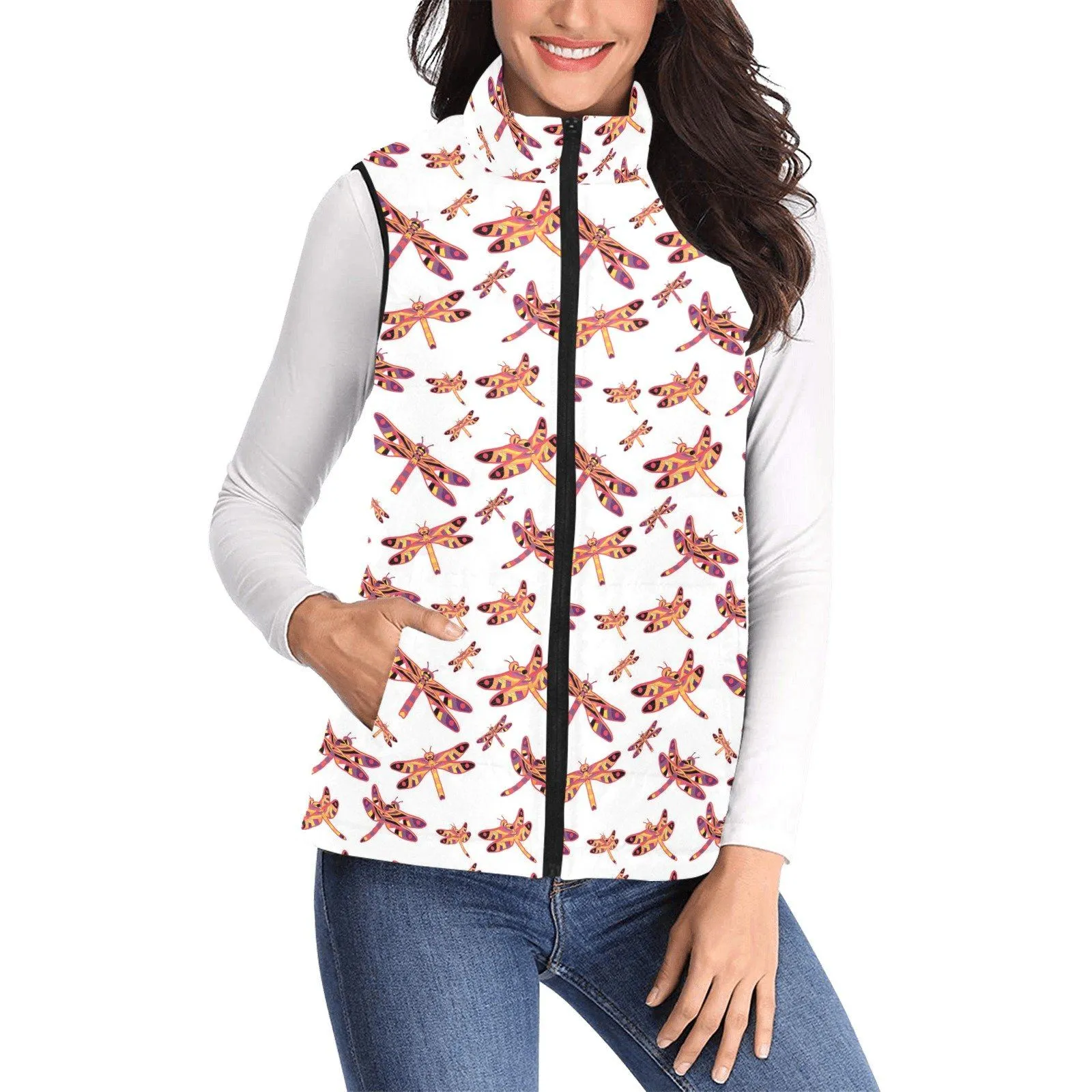 Gathering White Women's Padded Vest Jacket