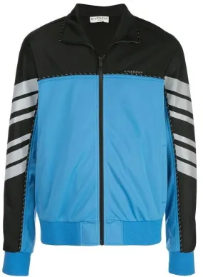 GIVENCHY Black & Blue Color Block Track Jacket