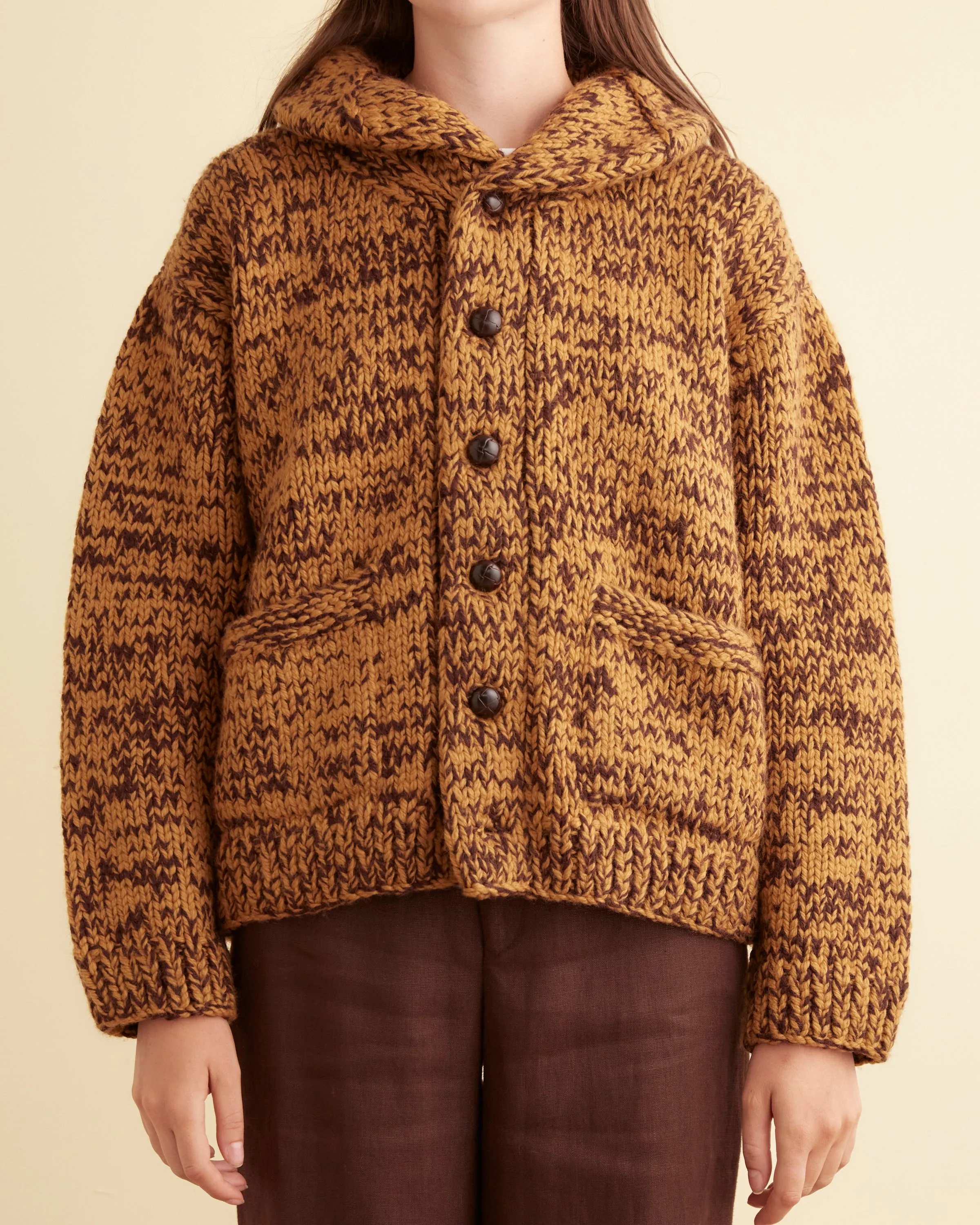 Gluckow Cardigan - Brown/Yellow