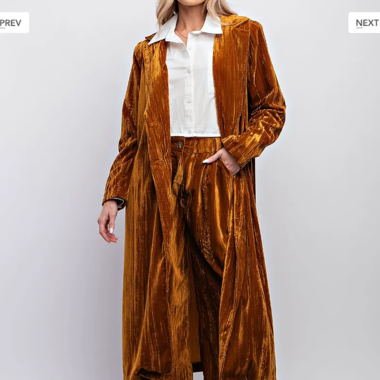 Going Far Crushed Velvet Maxi Coat