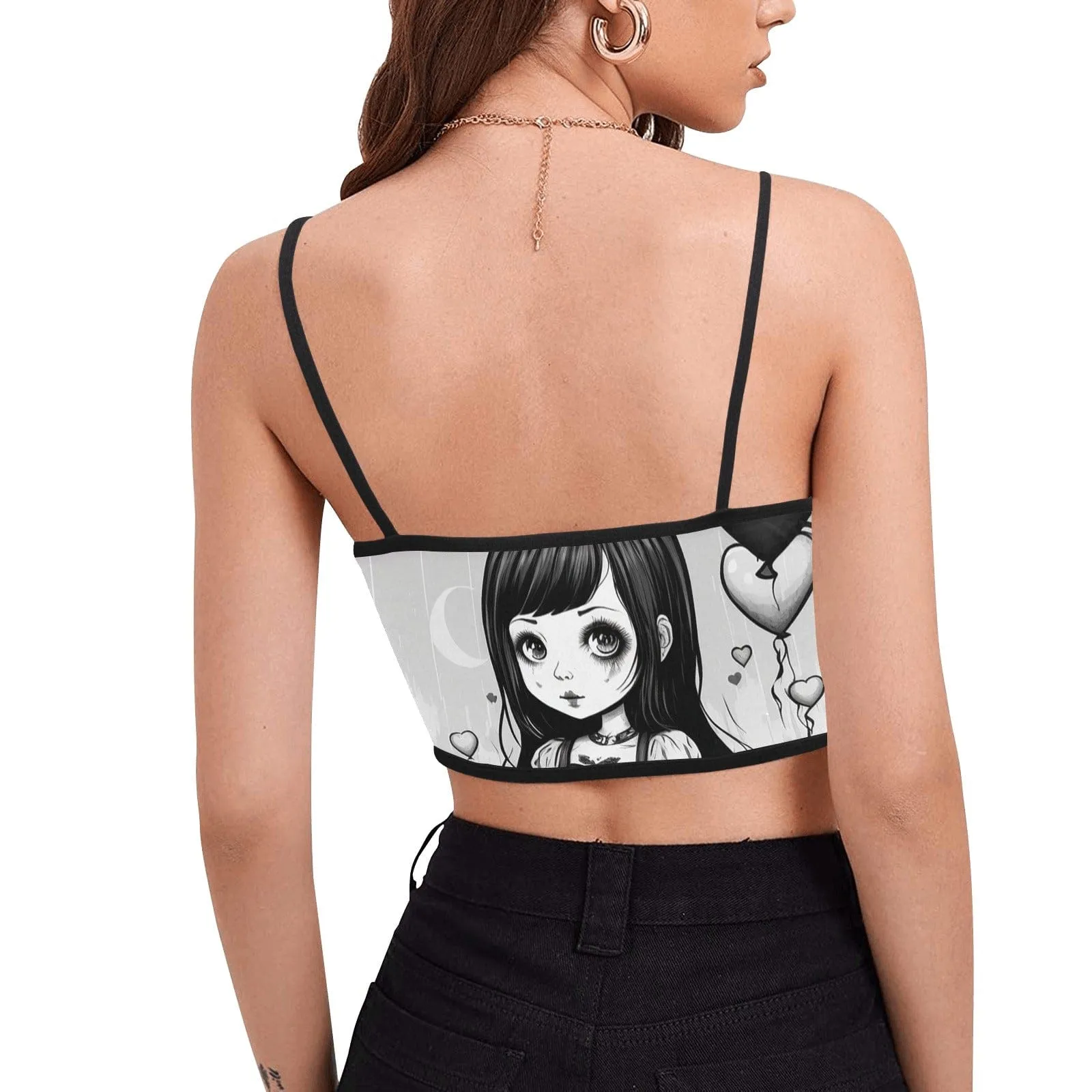 Goth Girl Women's Spaghetti Strap Crop Top