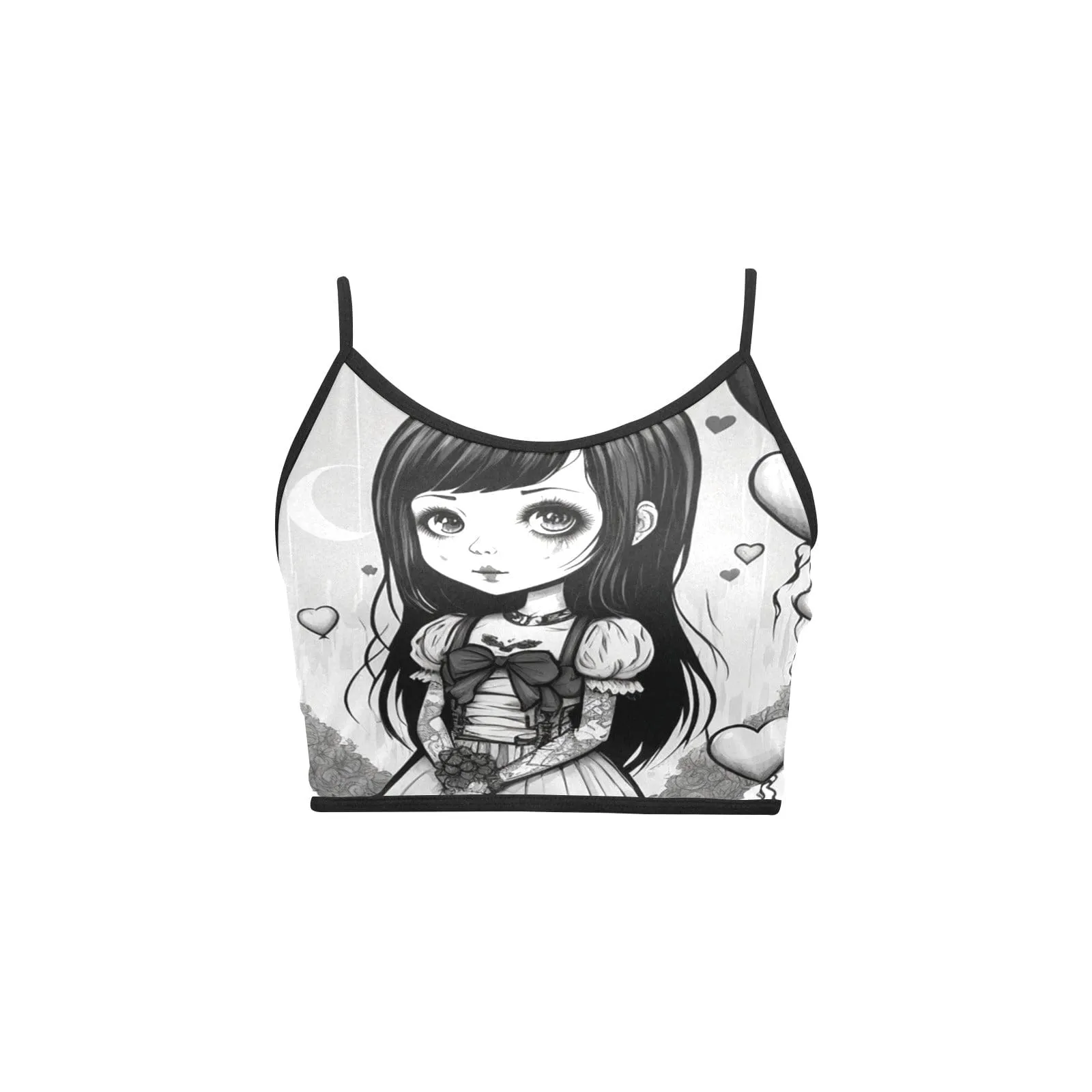 Goth Girl Women's Spaghetti Strap Crop Top