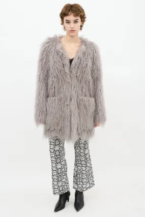 Grey Faux Fur Coat