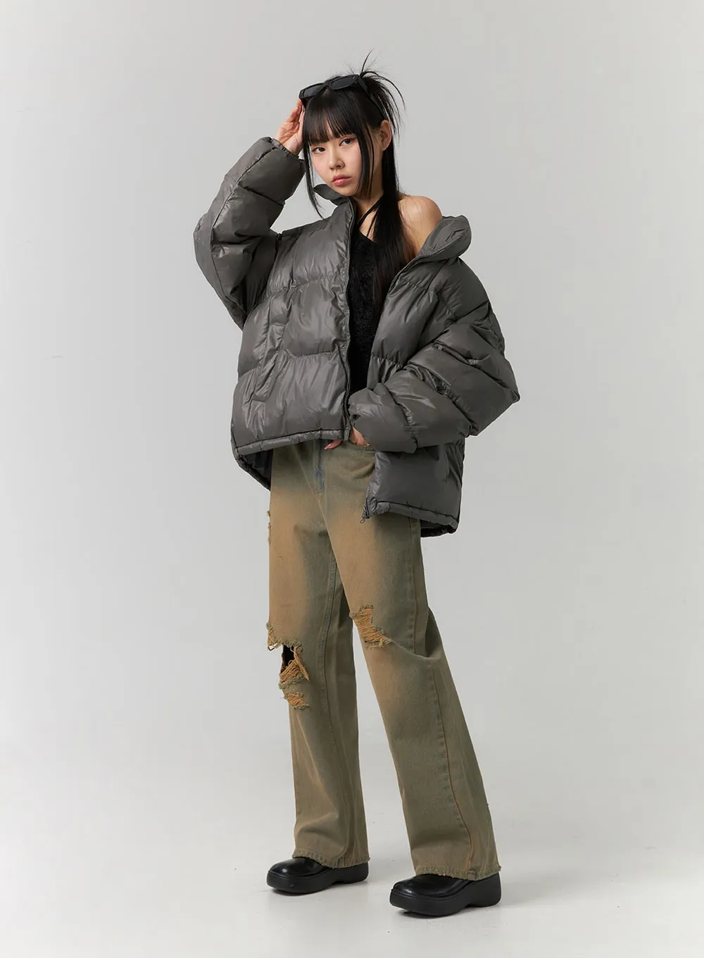 Half Neck Puffer Jacket (UNISEX) CD308