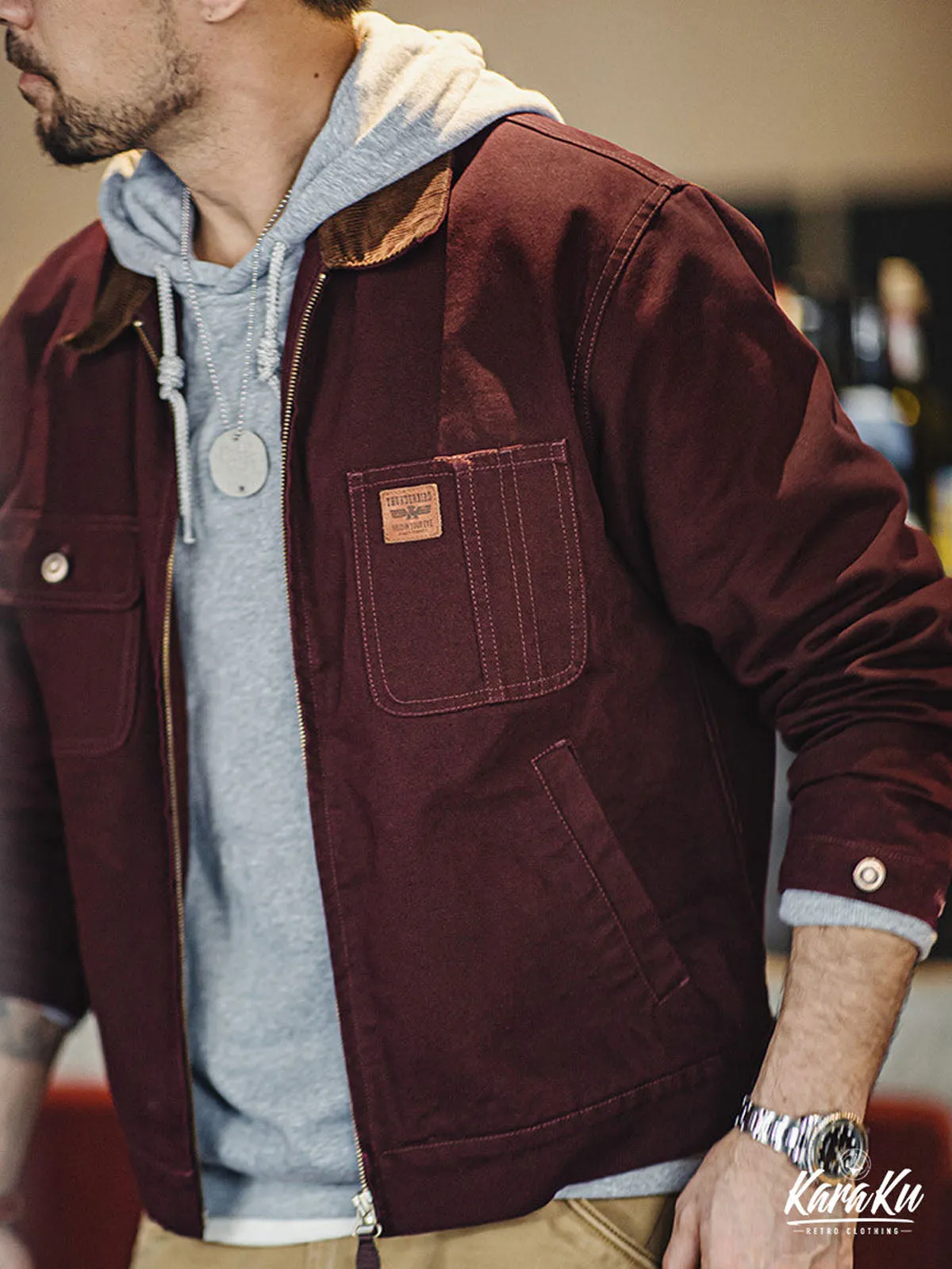 Heavyweight Corduroy Collar Canvas Detroit Jacket