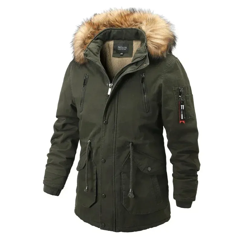 Heerpak - Parka Winterjas Heren – Warm Gevoerd met Verstelbare Taille en Capuchon