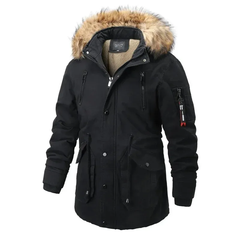 Heerpak - Parka Winterjas Heren – Warm Gevoerd met Verstelbare Taille en Capuchon