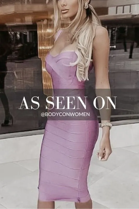 Heidi Bandage Midi Dress - Violet Purple