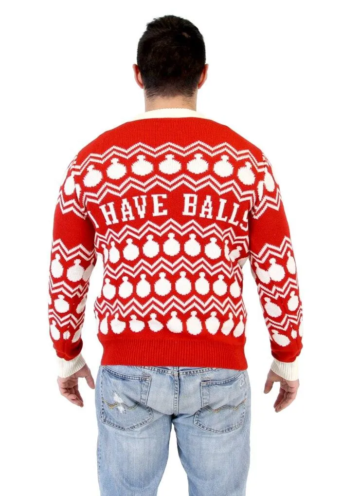 I Have Circles Ornament Pattern Adult Red Sweater