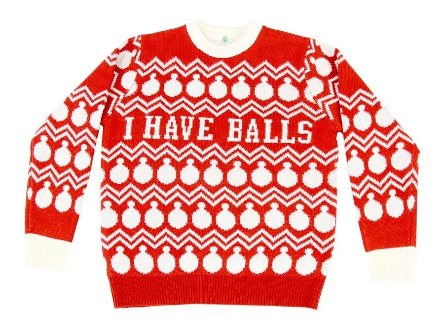 I Have Circles Ornament Pattern Adult Red Sweater