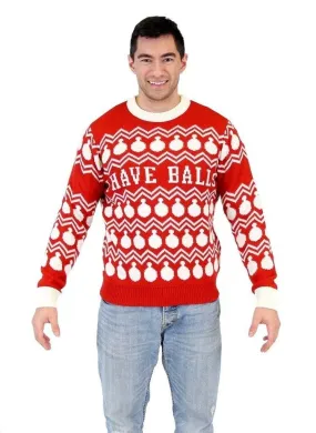 I Have Circles Ornament Pattern Adult Red Sweater