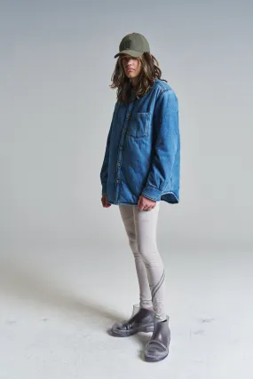 Indigo Blue Denim Puffer Shirt