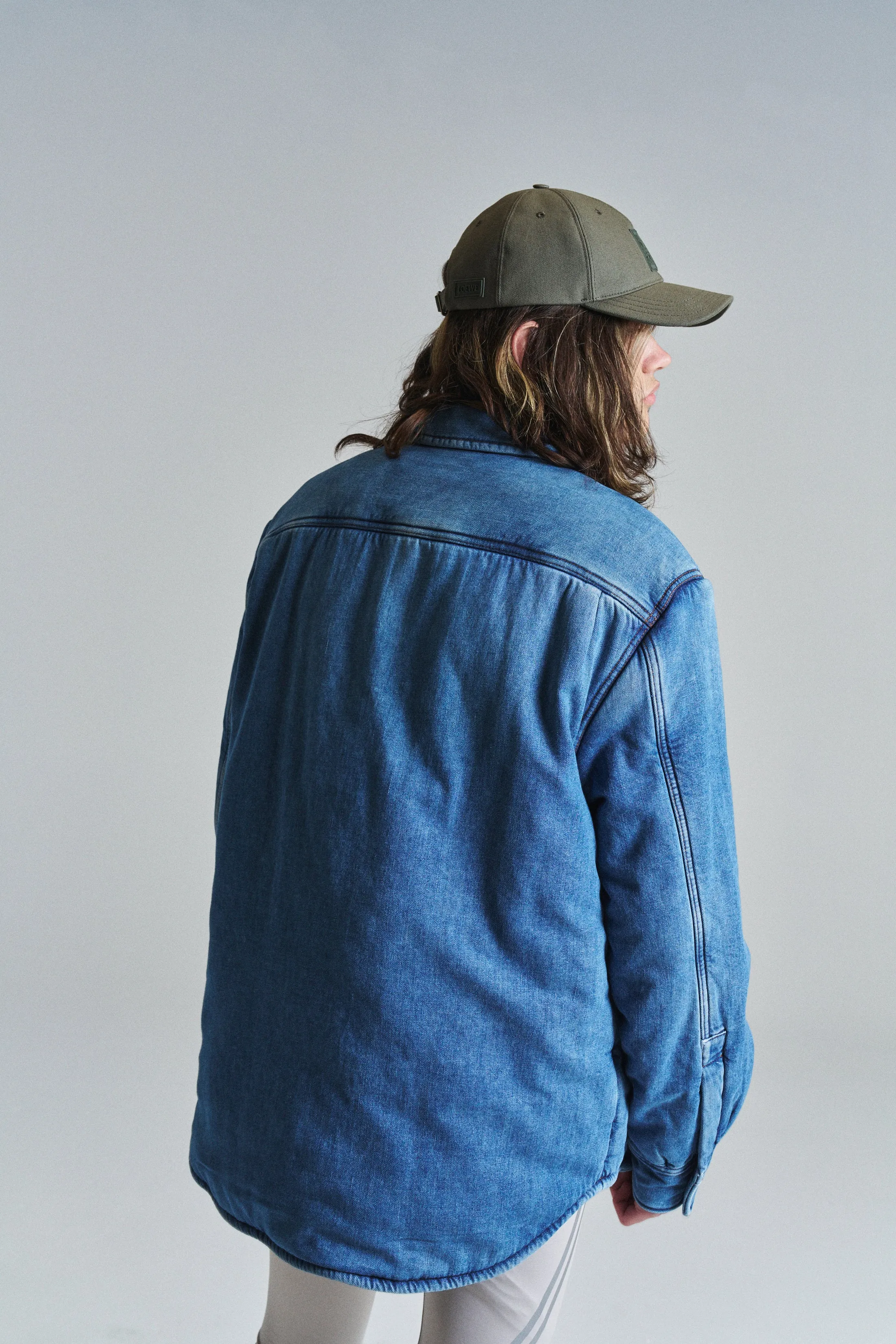 Indigo Blue Denim Puffer Shirt