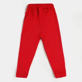 Infant Girls Jersey Plain Tights - Red