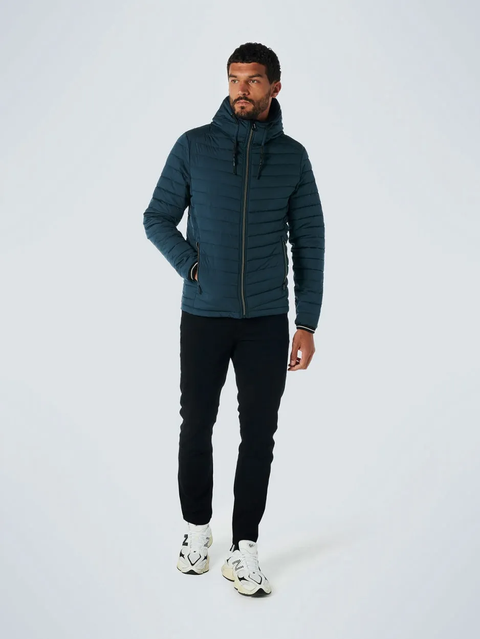 Jacket Hooded Short Fit Padded | Shadow Blue