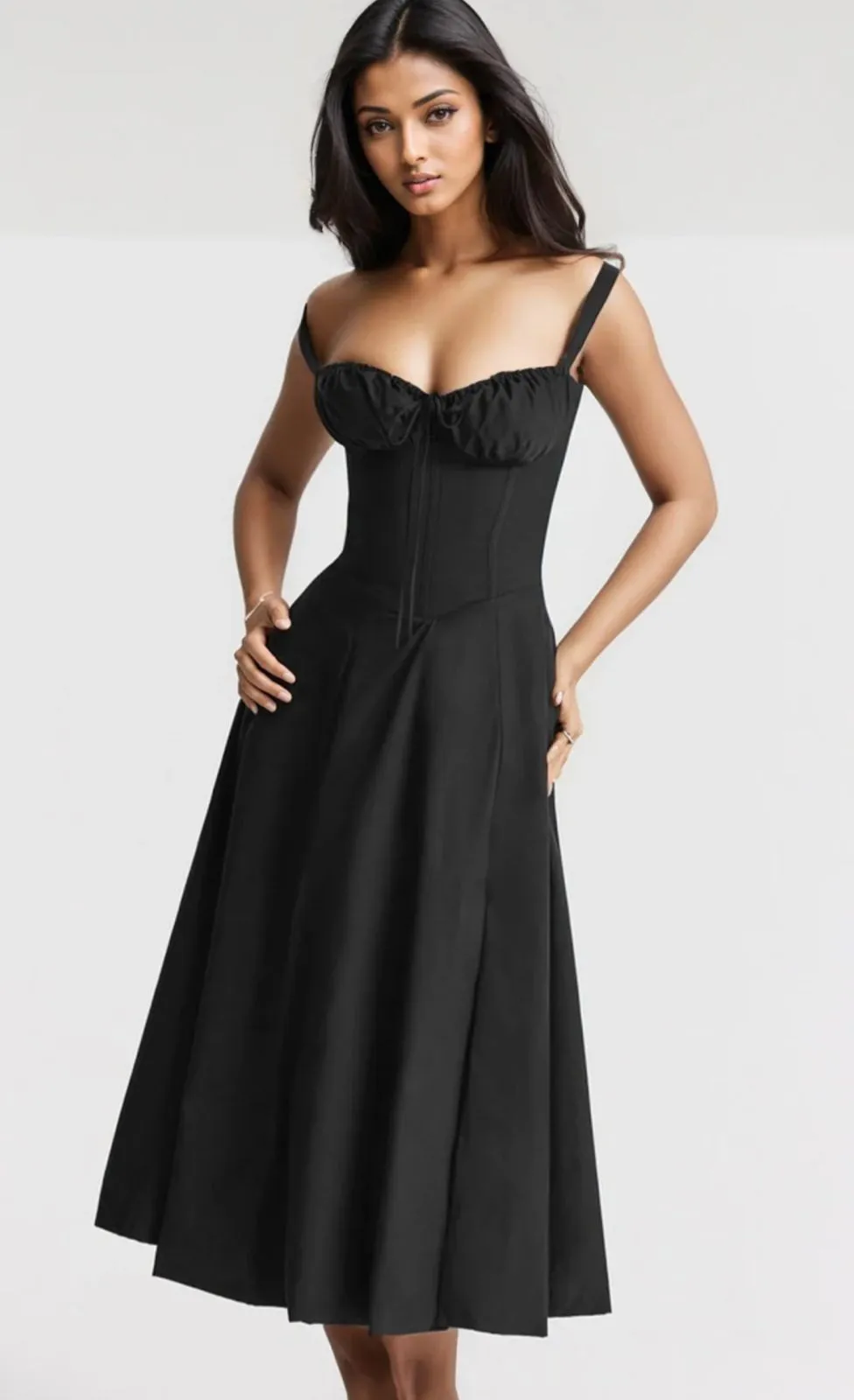 Karley tie up black dress