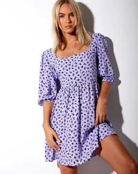 Kezie Babydoll Dress in Dainty Daisy Lilac