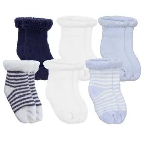 Kushies Terry Socks 6-Pack / Blue