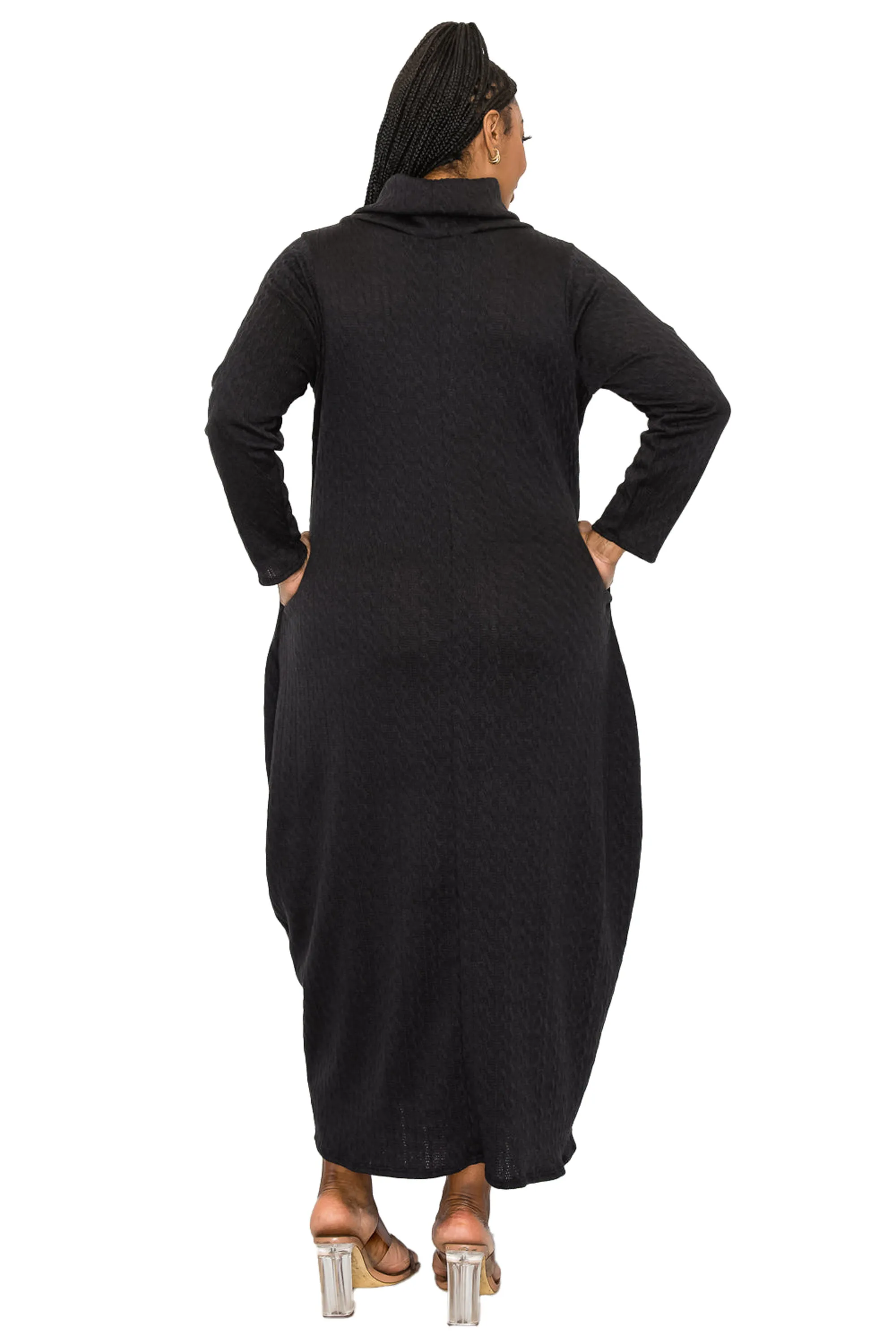 Lana Cowl Turtle Neck Pocket Sweater Dress