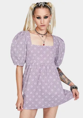 Lavender Daisy Field Wretta Mini Dress