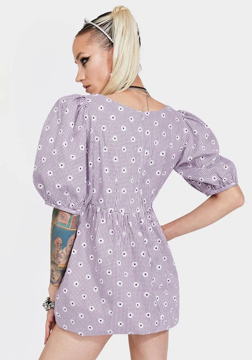 Lavender Daisy Field Wretta Mini Dress