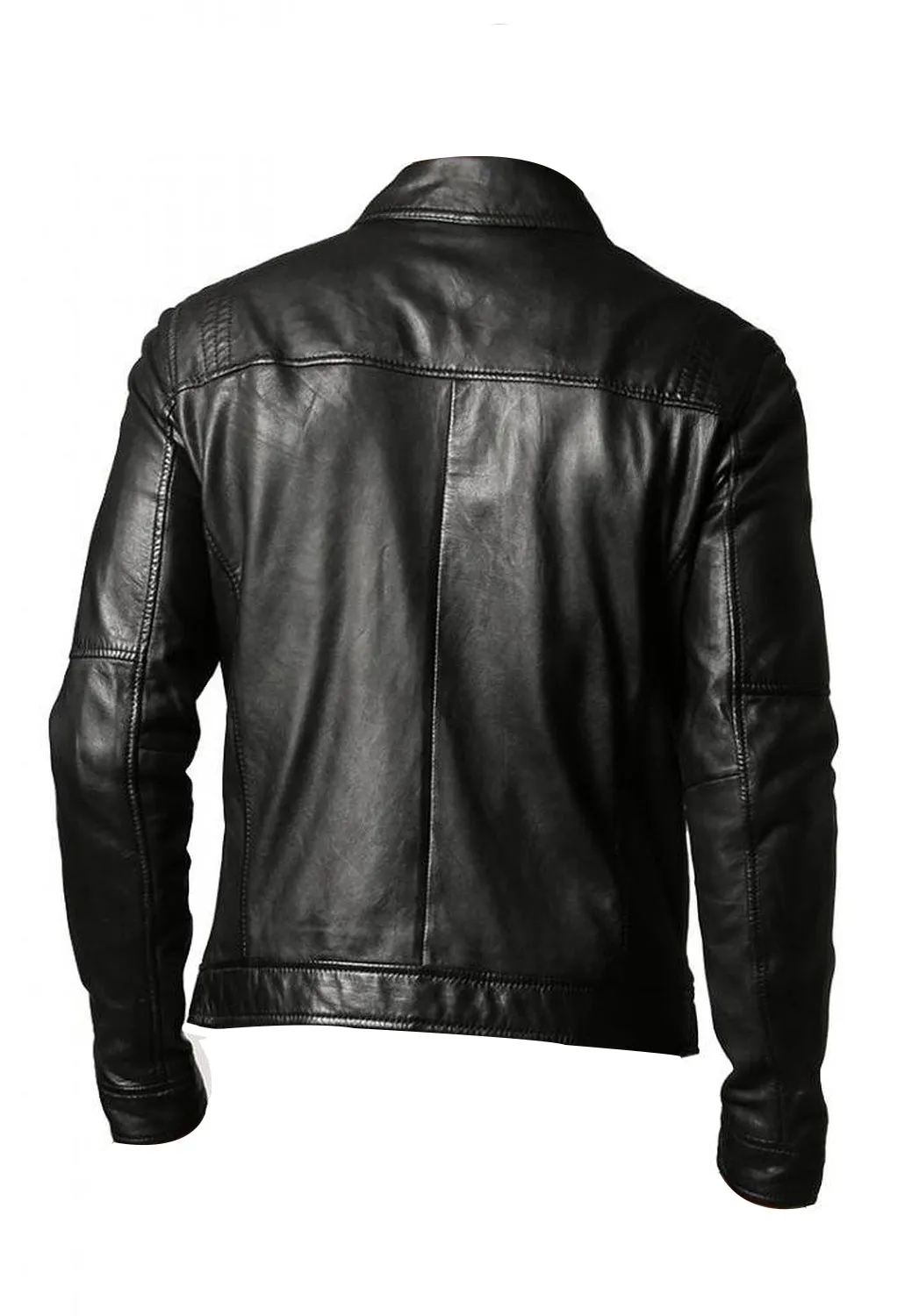 Leather Jackets Hub Mens Genuine Lambskin Leather Jacket (Black, Aviator Jacket) - 1501093