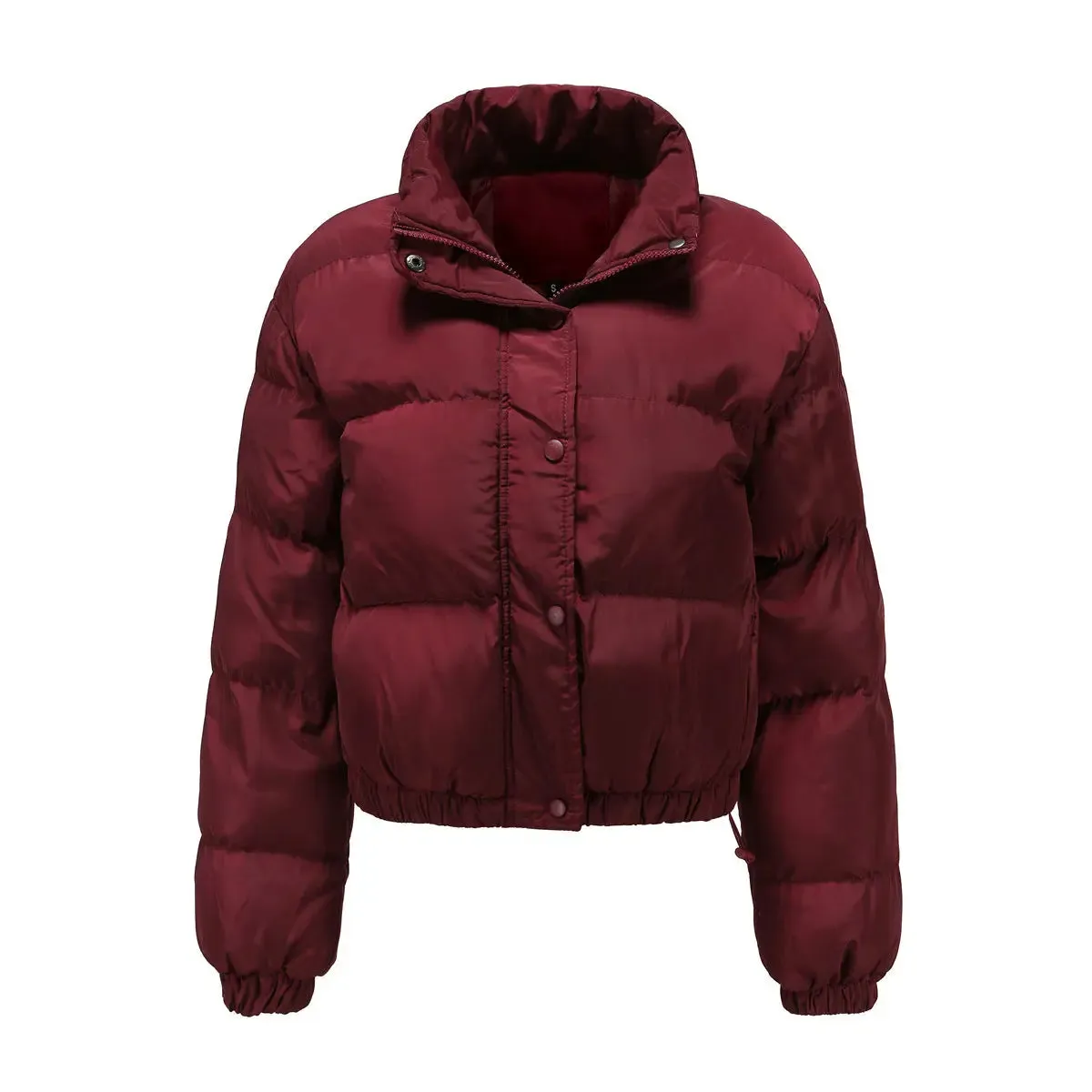 Long Sleeve High Collar Warm Cotton-padded Jacket