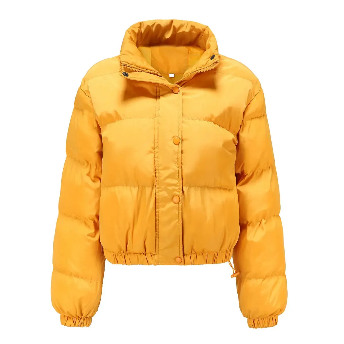 Long Sleeve High Collar Warm Cotton-padded Jacket