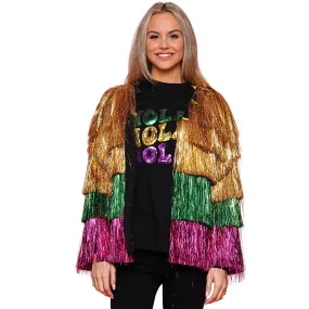 Mardi Gras Fringe Cardigan (Each)