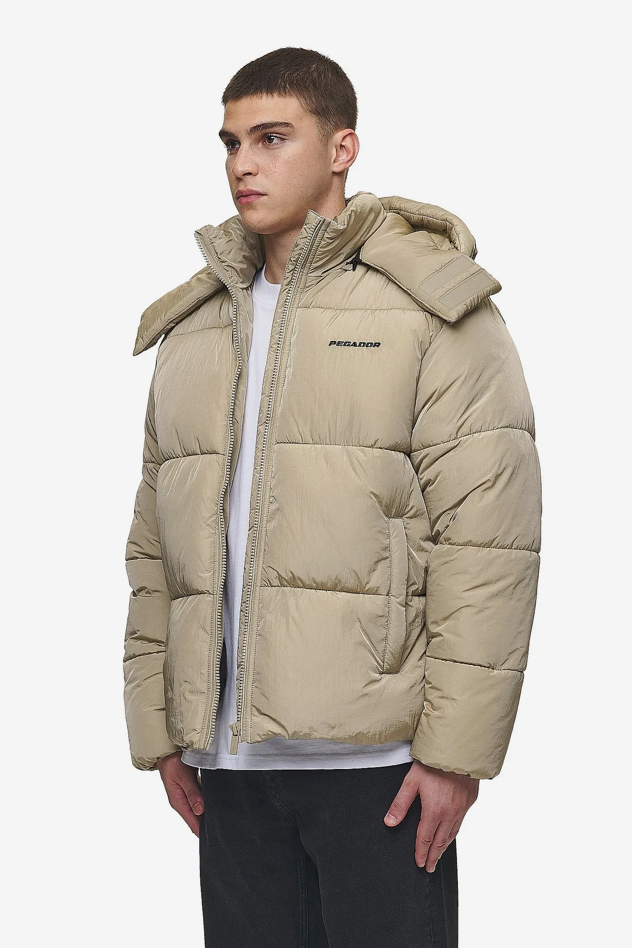 Marten Crushed Puffer Jacket Beige