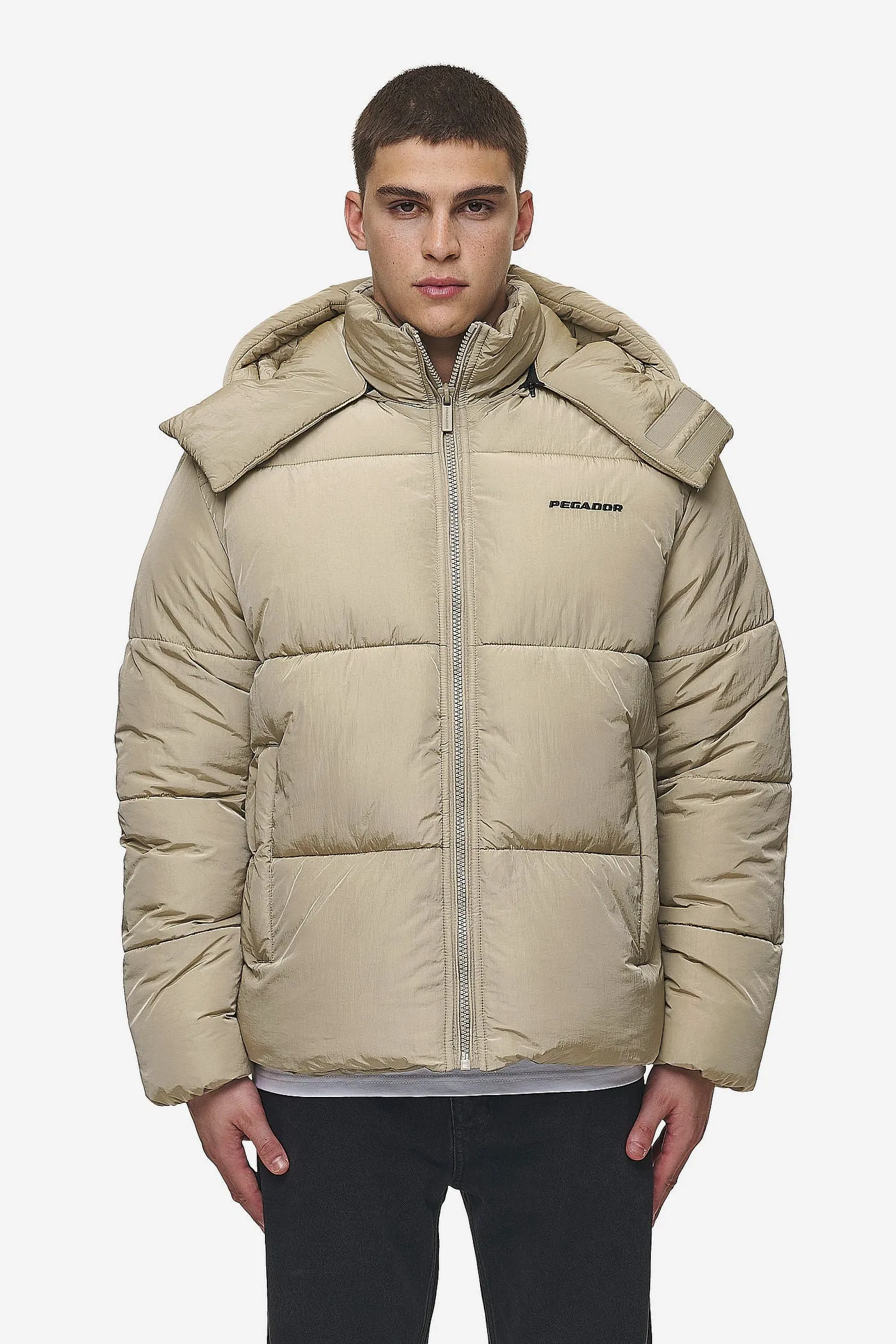 Marten Crushed Puffer Jacket Beige