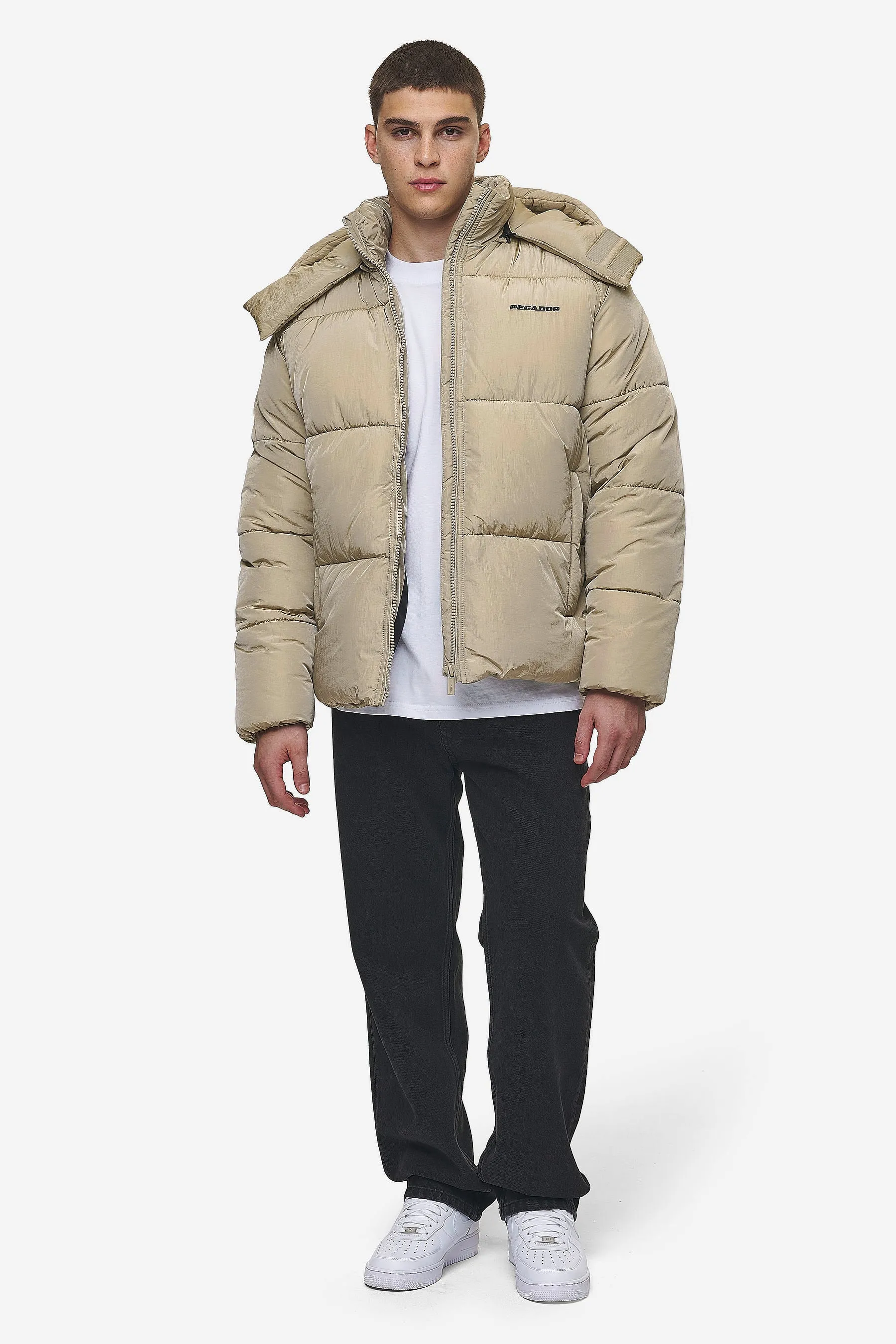 Marten Crushed Puffer Jacket Beige