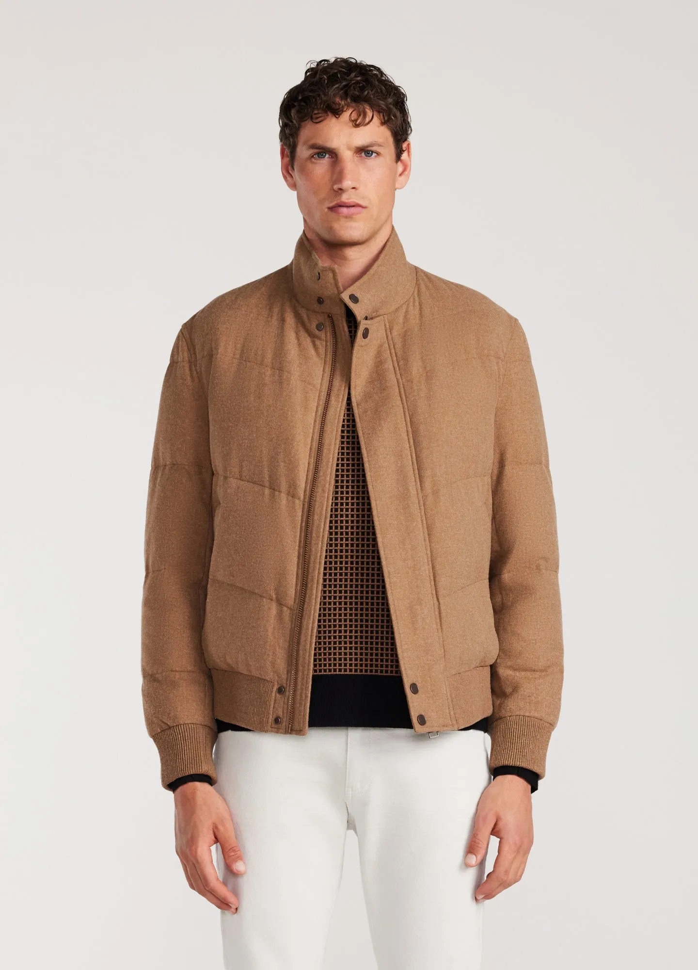 Melton Puffer Down Jacket Camel