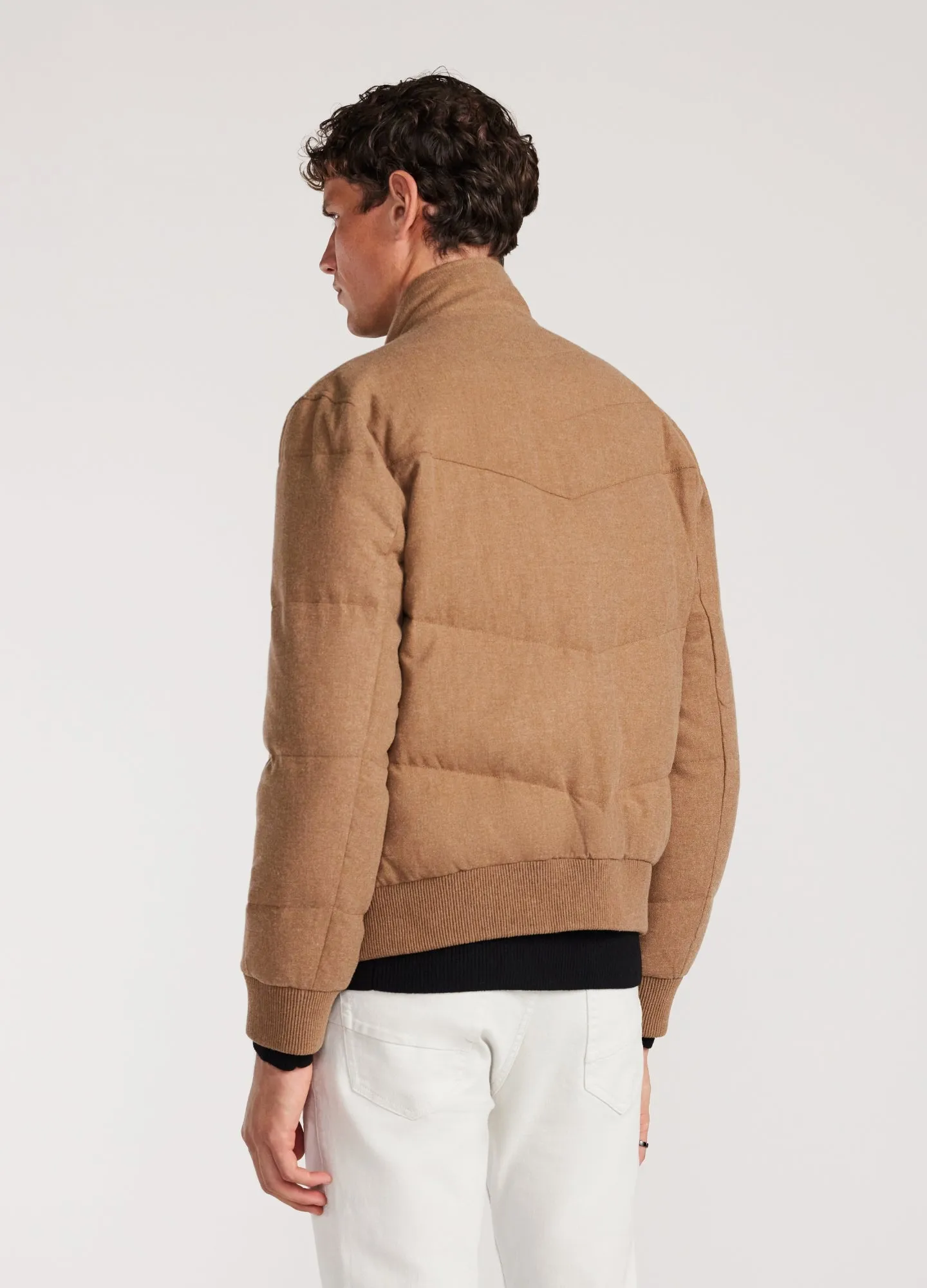 Melton Puffer Down Jacket Camel