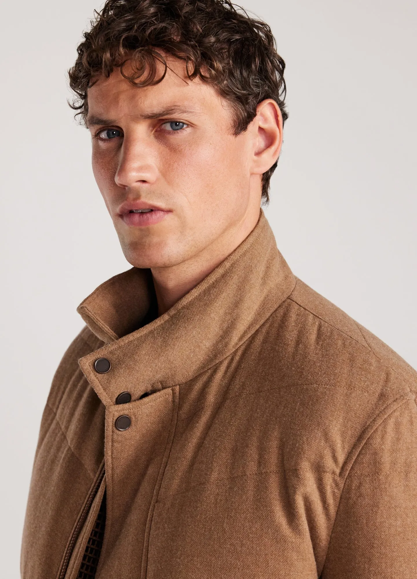 Melton Puffer Down Jacket Camel