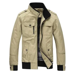 Men's Casual Jacket Army Military Windbreaker Jacket Coats Overcoat