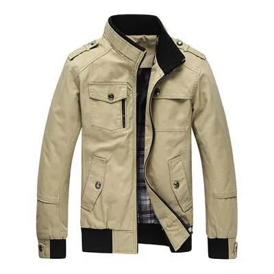 Men's Casual Jacket Army Military Windbreaker Jacket Coats Overcoat