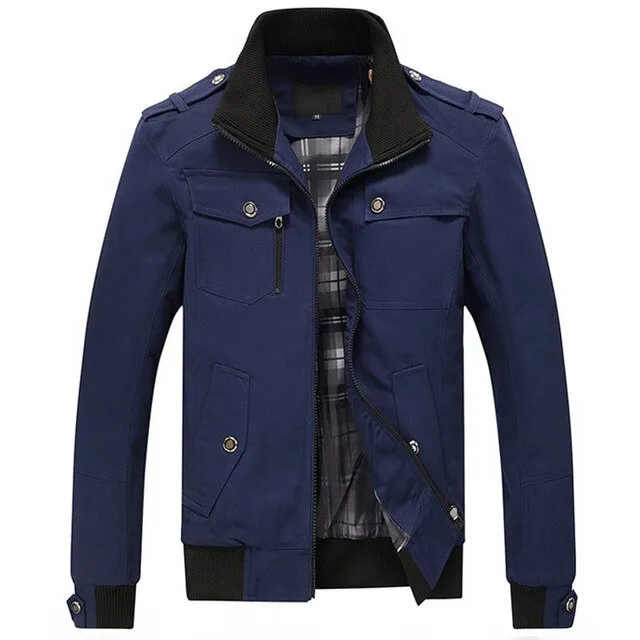 Men's Casual Jacket Army Military Windbreaker Jacket Coats Overcoat