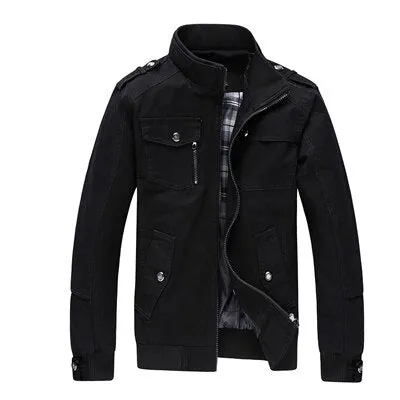 Men's Casual Jacket Army Military Windbreaker Jacket Coats Overcoat